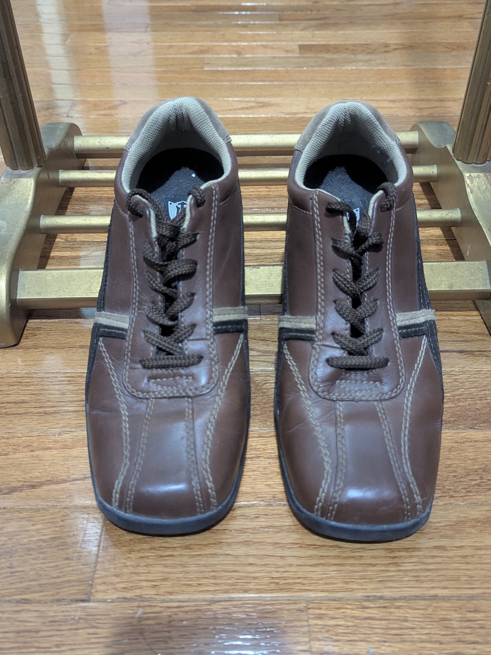 Men's Brown Leather Casual Lace-Up Shoes